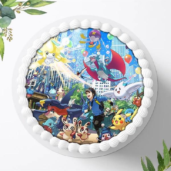 Preview: Pokemon Pikachu Tortenaufleger Ø 20cm, 0031z