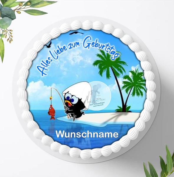 Calimero mit Wunschname Tortenaufleger Ø 20cm, 0621w