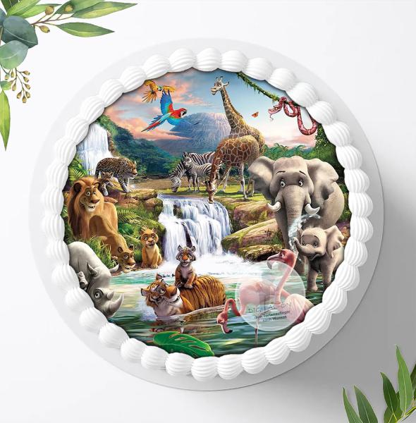 Dschungeltiere Safari Tortenaufleger Ø 20cm, 0760c