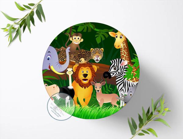 Dschungeltiere Safari Tortenaufleger Ø 20cm, 0764c
