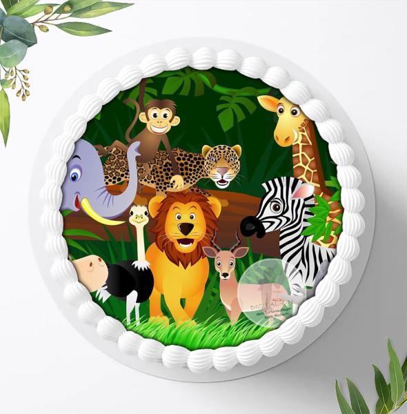 Dschungeltiere Safari Tortenaufleger Ø 20cm, 0764c