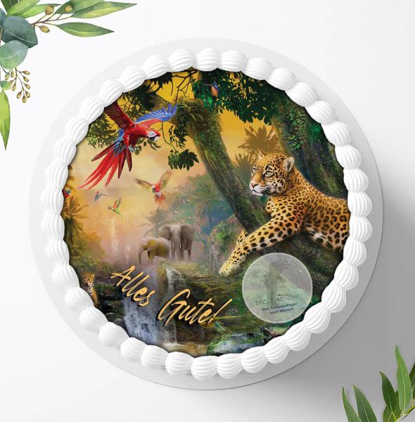 Dschungeltiere Safari Tortenaufleger Ø 20cm, 0769c