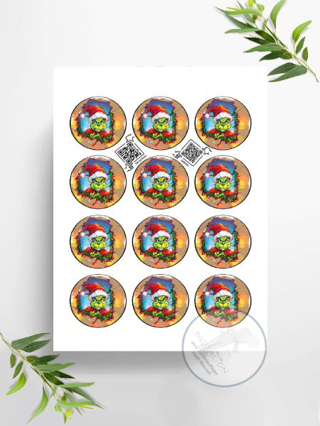 Der Grinch,  Muffinaufleger, Ø ca. 6 cm, 2887z