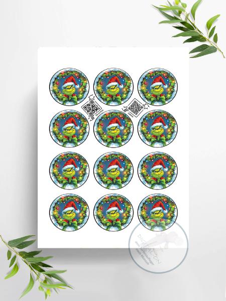 Der Grinch,  Muffinaufleger, Ø ca. 6 cm, 2889z