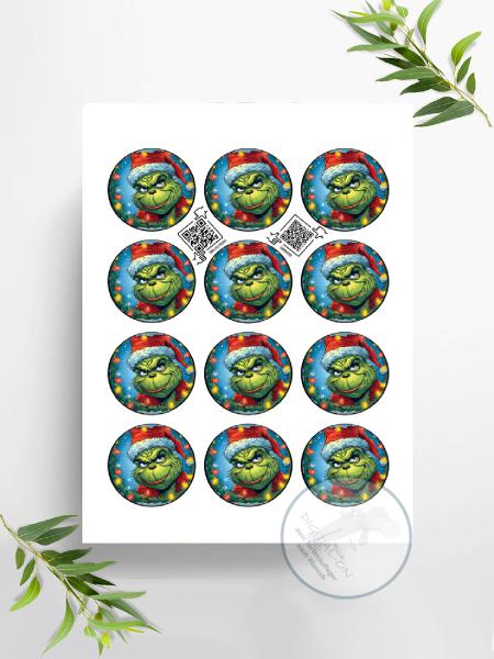 Der Grinch,  Muffinaufleger, Ø ca. 6 cm, 2893z