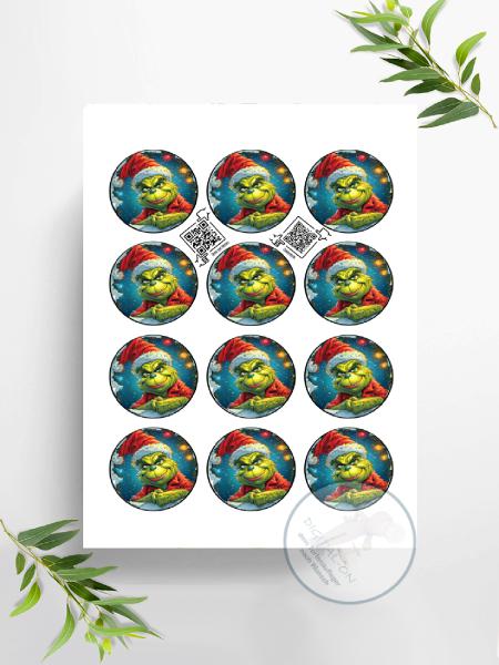 Der Grinch,  Muffinaufleger, Ø ca. 6 cm, 2895z