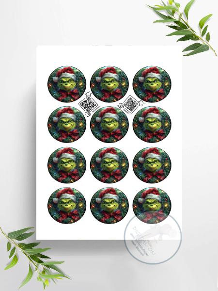 Der Grinch,  Muffinaufleger, Ø ca. 6 cm, 2901z