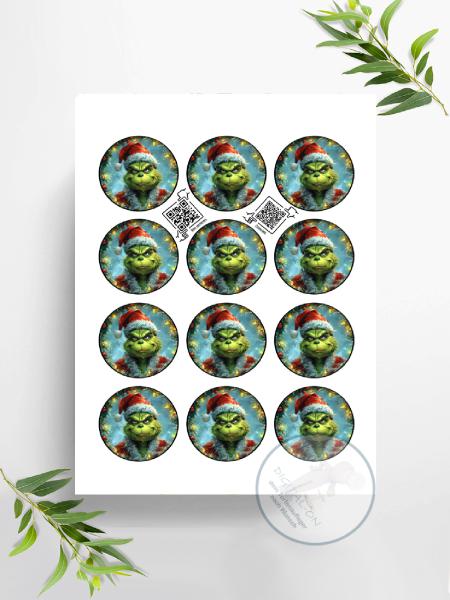 Der Grinch,  Muffinaufleger, Ø ca. 6 cm, 2905z