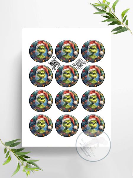 Der Grinch,  Muffinaufleger, Ø ca. 6 cm, 2907z