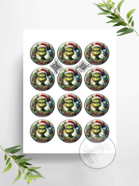 Der Grinch,  Muffinaufleger, Ø ca. 6 cm, 2909z