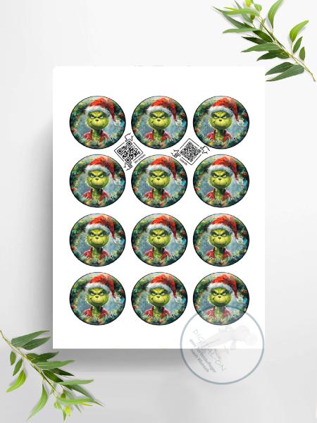 Der Grinch,  Muffinaufleger, Ø ca. 6 cm, 2913z