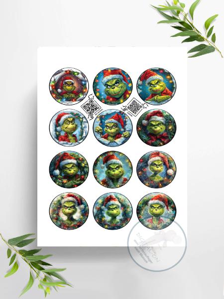 Der Grinch,  Muffinaufleger, Ø ca. 6 cm, 2918z