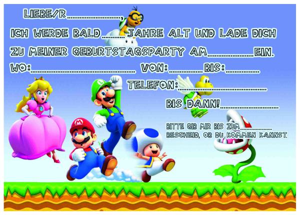 Preview: Super Mario-Einladungskarten