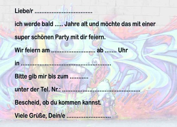 Preview: Graffiti-Einladungskarten