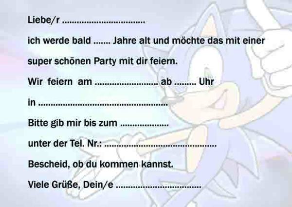 Preview: Sonic-Einladungskarten