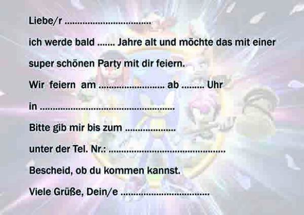 Preview: Sonic-Einladungskarten