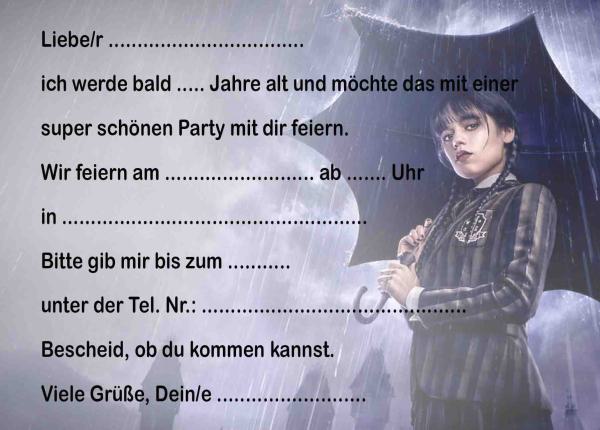 Preview: Wednesday-Einladungskarten