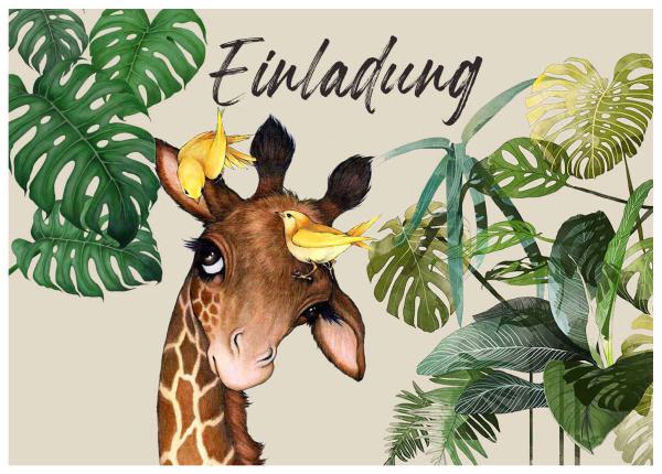 Dschungel Giraffe-Einladungskarten