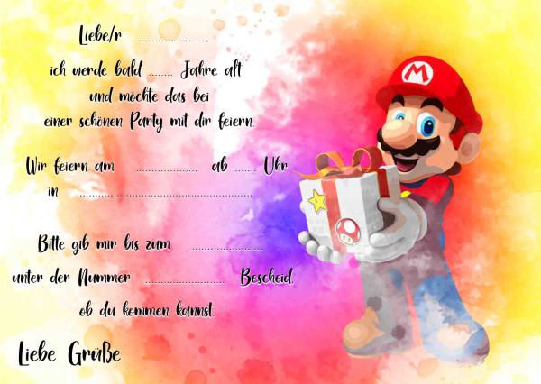 Preview: Super Mario-Einladungskarten