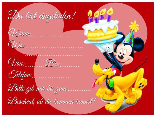 Preview: Mickey Maus-Einladungskarten zum Geburtstag
