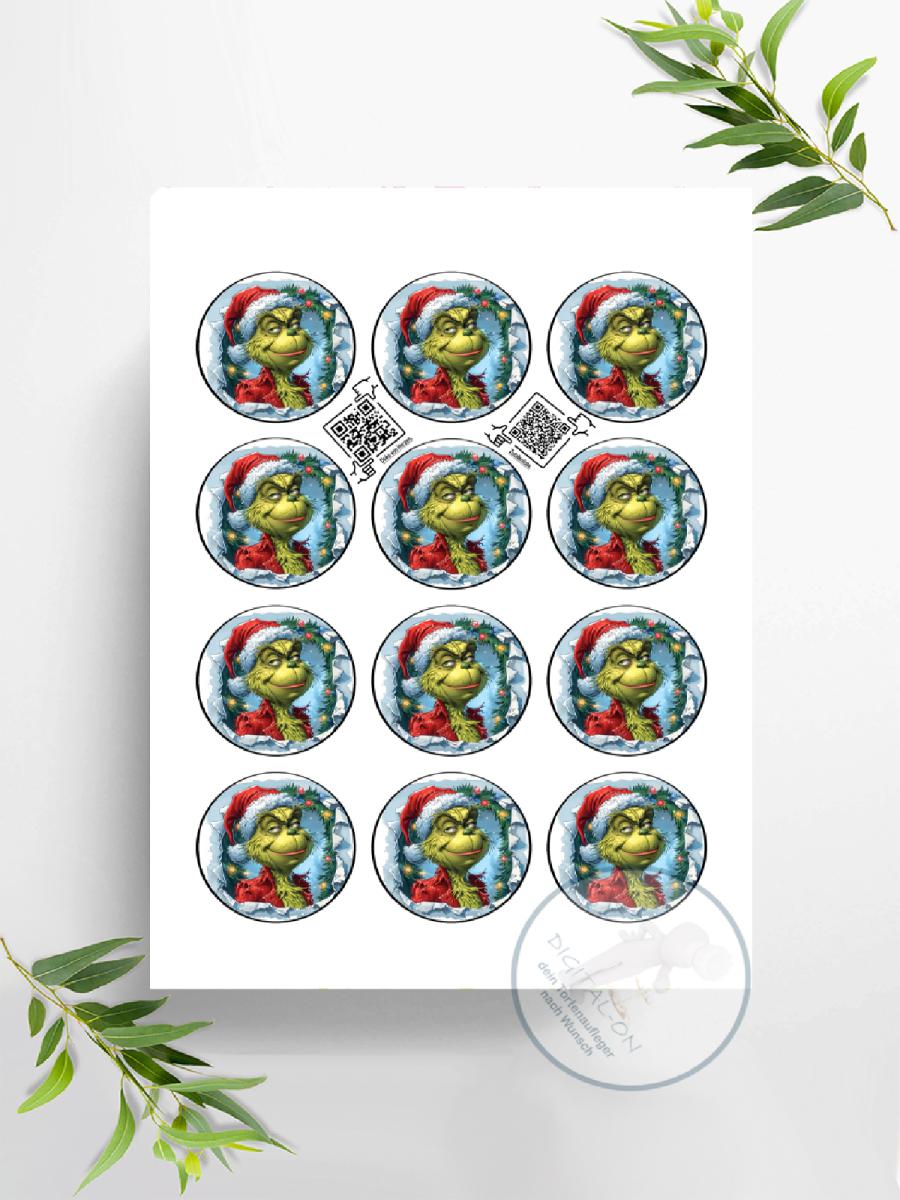 Der Grinch,  Muffinaufleger, Ø ca. 6 cm, 2897z