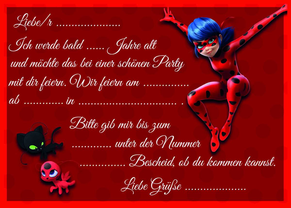 Ladybug-Einladungskarten