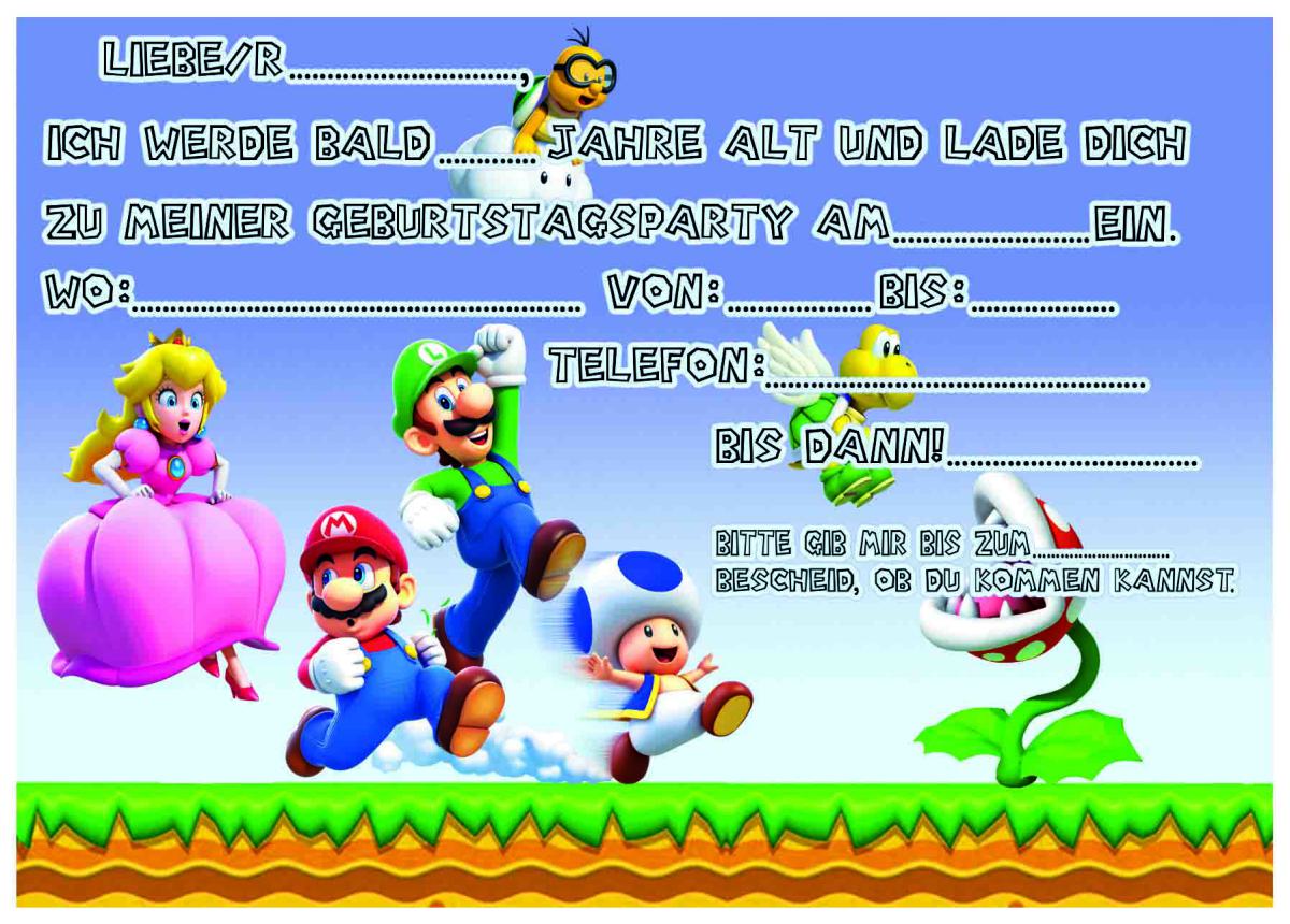 Super Mario-Einladungskarten