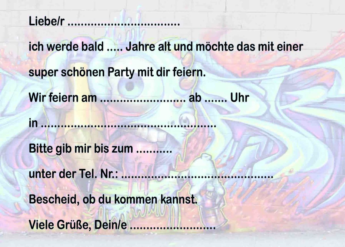 Graffiti-Einladungskarten