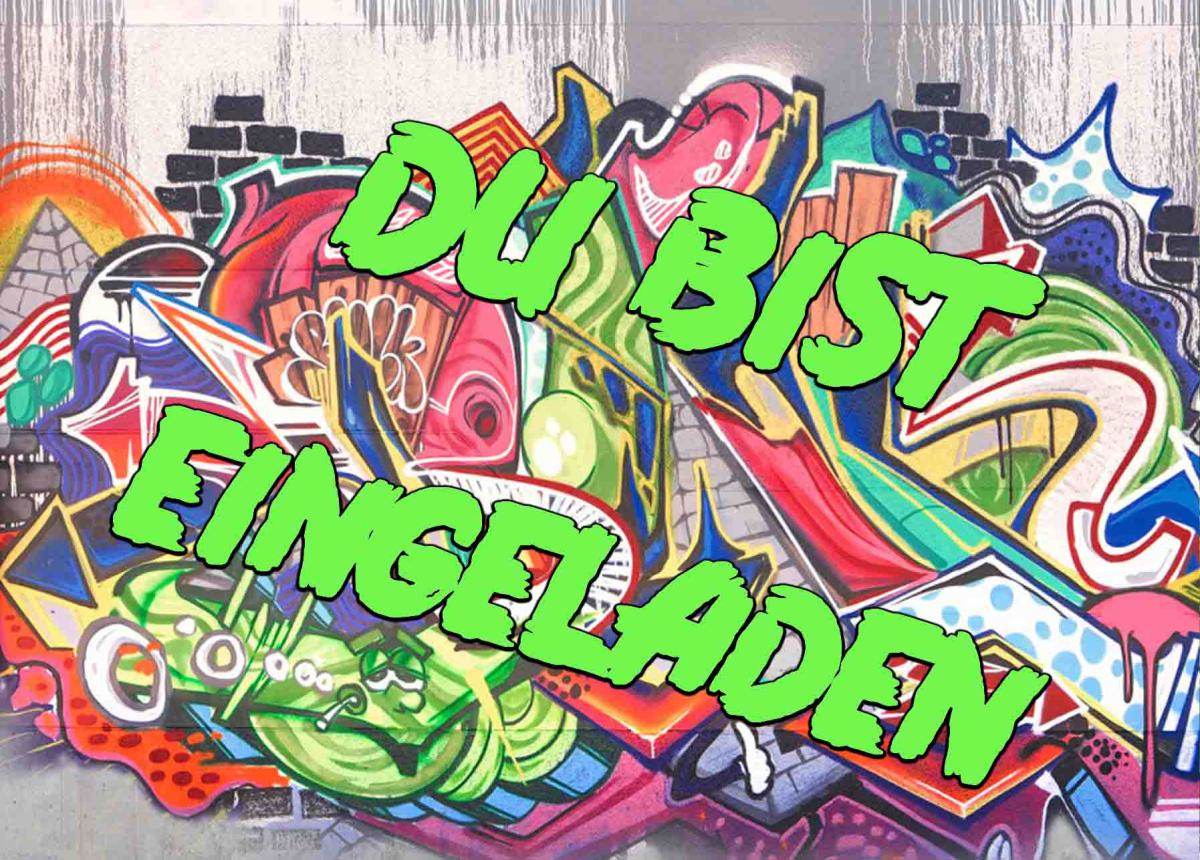 Graffiti-Einladungskarten