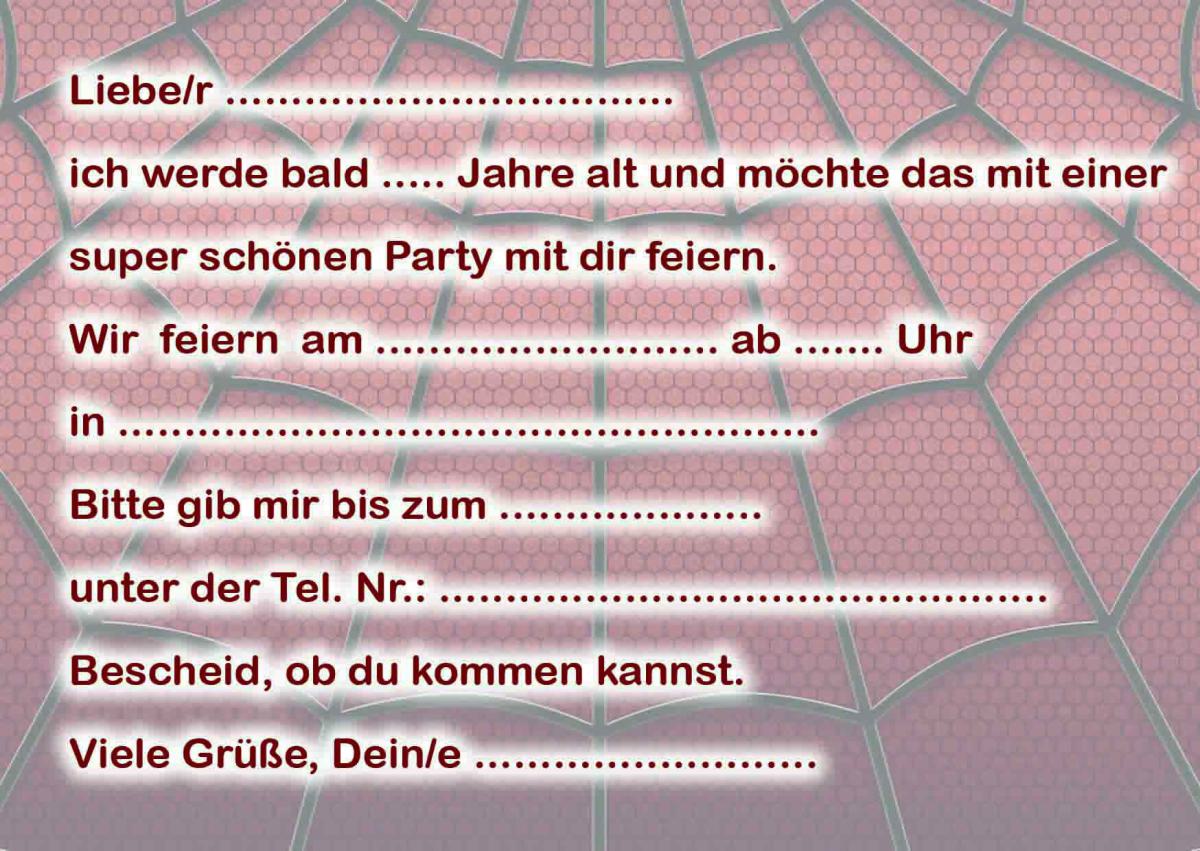 Spider Man-Einladungskarten