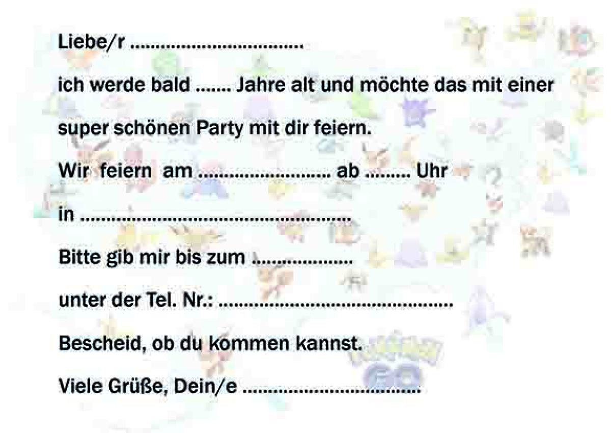 Pokemon-Einladungskarten