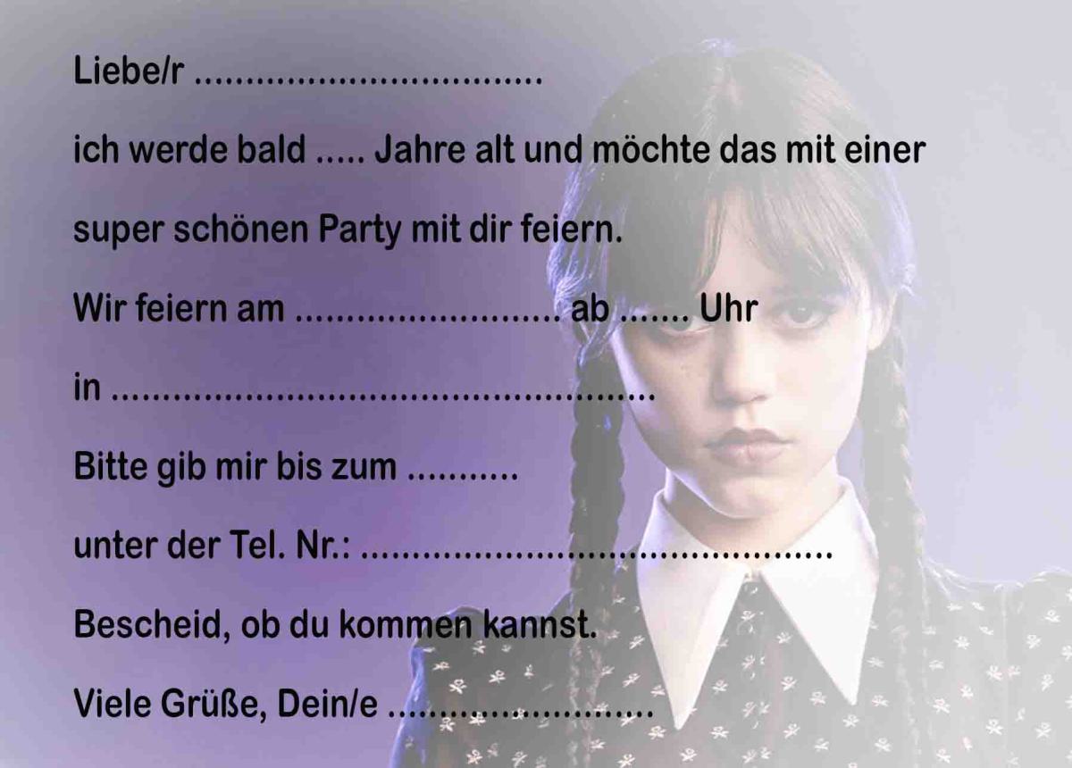 Wednesday-Einladungskarten