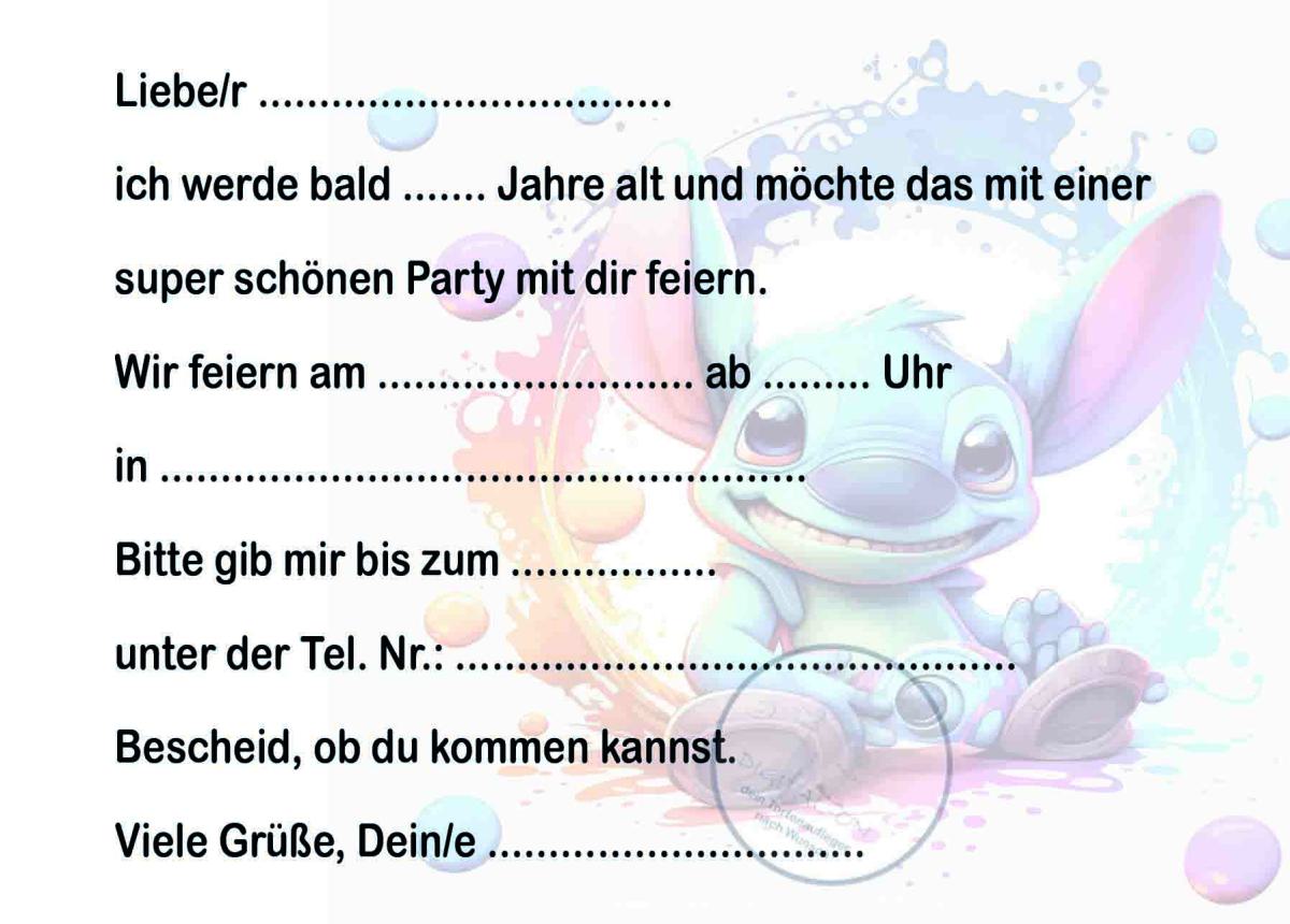Lilo und Stitch-Einladungskarten