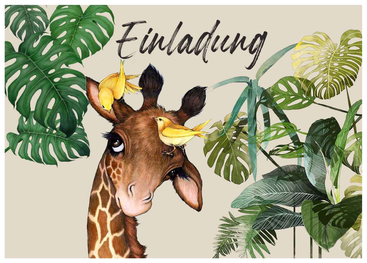 Dschungel Giraffe-Einladungskarten