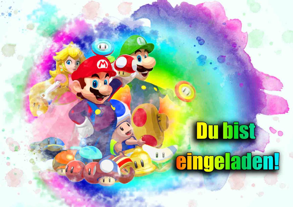 Super Mario-Einladungskarten